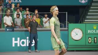 TopSpin 2k25 Alcaraz vs Zverev Gameplay  Paris Masters [upl. by Idnaj]