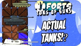 Forts Multiplayer 4v4 Gameplay Crazy Actual Tanks In Forts [upl. by Botnick]