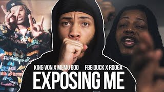 King Von x Memo 600 and FBG Duck x Rooga Exposing Me Remix Official Music Video REACTION [upl. by Xineohp785]