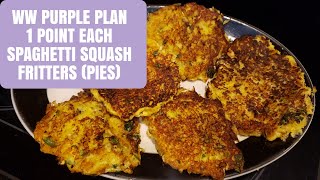 WW PURPLE PLAN 1 POINT EACH SPAGHETTI SQUASH FRITTERS Pies [upl. by Oiramat]