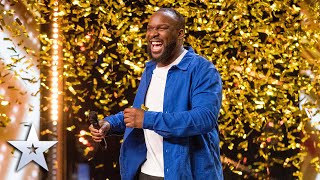 Comedian Axel Blake gets the GOLDEN BUZZER in STYLE  Auditions  BGT 2022 [upl. by Euqinotna]