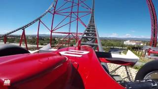 Ferrari Land POV  à bord de laccélérateur vertical Red Force PortAventura [upl. by Johnnie148]