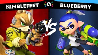 Nimblefeet Fox vs Blueberry Inkling  Super Smash Bros Ultimate Amiibo Fights [upl. by Ociram]