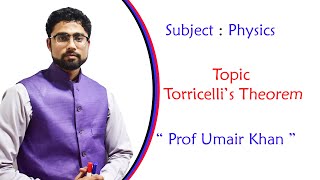 Torricellis Theorem by Physics with Sir Umair khan [upl. by Nollat]