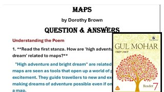 Maps poem class 7 question answer of gulmohar golden jubilee edition icse [upl. by Notffilc]