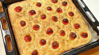 FOCACCIA GENOVESE CON POMODORINI CON FARINA DI AVENA SOTTILE MORBIDA E CROCCANTE [upl. by Azilanna]