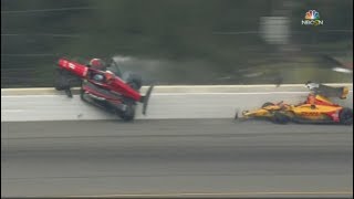 2018 Pocono ABC Supply 500  Robert Wickens Crazy Wreck [upl. by Ennove]