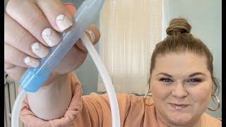 Frida Baby Nasal Aspirator NoseFrida the Snotsucker with 24 Extra Hygiene Filters Review [upl. by Nitza968]