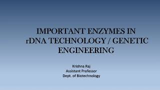 IMPORTANT ENZYMES IN GENETIC ENGINEERING rDNA technology MALAYALAM [upl. by Neelie]