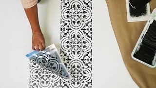 Great Idea How to Paint a Tile Floor with Floor Painting Stencils [upl. by Meldon709]