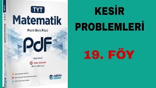 Eğitim Vadisi TYT Matematik PDF Föy19 Kesir Problemleri Soru Çözümleri 2024 [upl. by Archaimbaud]