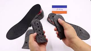 9CM Air Cushion Height Increase Shoe insoles taller shoe Lifts For Men 黑色3层增高鞋垫 [upl. by Atirat]