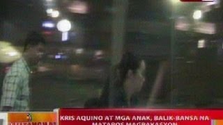 BT Kris Aquino at mga anak balikbansa na matapos magbakasyon [upl. by Renate]