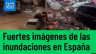 En video imágenes impactantes de las graves inundaciones en España [upl. by Vikki425]