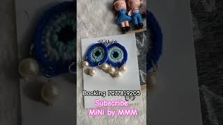 Crochet evil eye earrings crochet [upl. by Eidna]