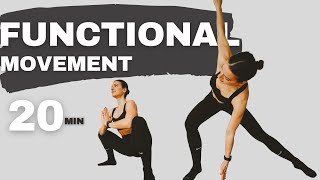 20 MINUTE FUNCTIONAL MOVEMENT WORKOUT  Full Body Strength Bodyweight and Bands Real Time [upl. by Buiron]