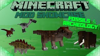 FOSSILS amp ARCHEOLOGY  Minecraft Mod Showcase DINOSAURS [upl. by Yalhsa283]