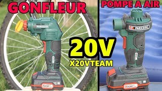 PARKSIDE compresseur  pompe à air 20V X20VTEAM pneu vélo matelas gonflable LIDL [upl. by Asiruam]