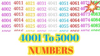 4001 To 5000 Mathematics Most Important Numbers  4001 To 5000 Numbers💥🤩 [upl. by Rip937]