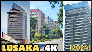 Downtown LUSAKA  Discover Zambia capital city in a 4K DRIVE  P2 [upl. by Ateloiv]