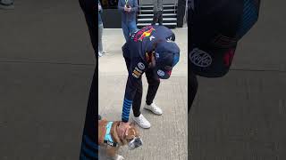 When Checo sees Roscoe 😍🐶 F1 RedBullRacing BritishGP [upl. by Eigla716]