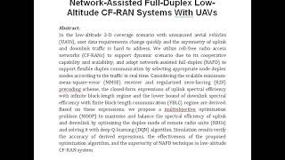 Optimization of Node Duplex Mode for Network Assisted Full Duplex Low Altitude CF RAN Systems With U [upl. by Aihn]