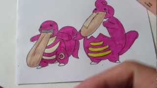 How to draw Pokemon No108 Lickitung No463 Lickilicky [upl. by Darla374]