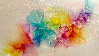 108 Abstract Alcohol Ink Art on Holographic Sticker Film [upl. by Beka]