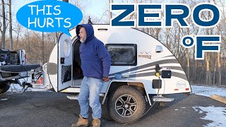 EXTREME COLD WINTER CAMPING in a Teardrop Camper [upl. by Ocko]