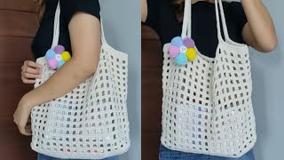 Tutorial crochet bag ရိုးရှင်းလွယ်ကူ ချစ်စရာအိတ်ထိုးနည်းလေး အခြေခံသမားတွေလိုက်ထိုးလို့ရ [upl. by Yme]