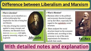 Difference between Liberalism and Marxism  Marxism  Liberalism  Political Science  Simplify Law [upl. by Utica267]