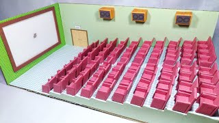 Movie Theater  DIY Cardboard  Miniature Theatre with 80 Seats [upl. by Eleinad]