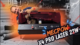 MECPOW X4 PRO Laser incisore e taglio da 22w con air assist e tubo di scarico [upl. by Ax]