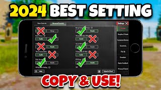 PUBG MOBILE 2024 BEST SETTINGS amp SENSITIVITY🔥COPY amp USECODE☑️ [upl. by Neetsirk527]