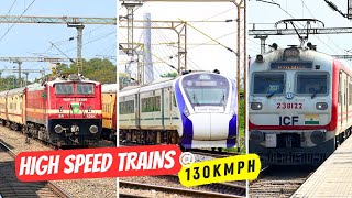 High Speed Train Spotting  Trains at 130 kmph 🔥  Chennai  Arakkonam Line [upl. by Bullion]