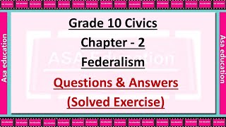 Ch 2 Federalism Civics Grade 10 CBSE Solved Exercise with Hindi explanation [upl. by Copeland]