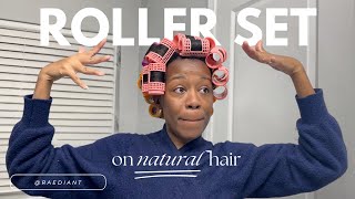 How to Roller Set natural hair with snap on rollers [upl. by Nuavahs384]