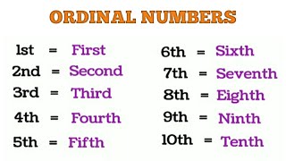 Ordinal Numbers 1  100  write the ordinal Numbers 1 to 100  Improve your maths [upl. by Saideman]