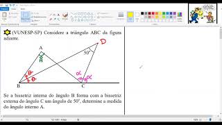Bissetrizes interna e externa questão comentada VUNESP 🍁 [upl. by Bolt]