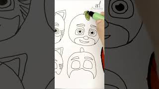 How todraw PJ masks drawing howtodraw dinaelshimart coloring pjmasks shortvideo draw art [upl. by Anawed]