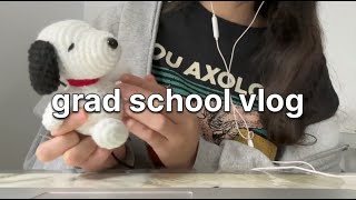 grad school vlog  projects and midterms going home for fall break crochet snoopy amp remy headband [upl. by Reddy]