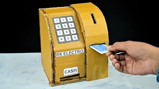 How to make a Simple ATM machine  card board easy atm machine  mini coin bank making [upl. by Assiram12]