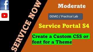 ServiceNow Service Portal Session 4  How to create a custom css or font for a theme [upl. by Elleinahc]