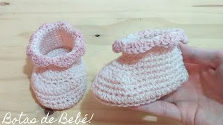 Botitas o Escarpines para Bebé en Crochet  Paso a Paso 3 a 6 Meses [upl. by Annasus755]