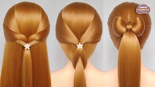 Easy Ponytail Hairstyle For Girls  Bow Hairstyle For Outgoing  Simple Hairstyle For Everyday [upl. by Sherlock731]