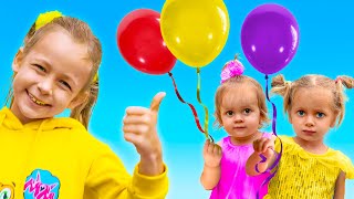 Balloon Song for children  Nursery Rhymes by Maya and Mary [upl. by Friday]