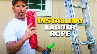 Adding New Rope To A 24quot Extension Ladder Rerope a ladder How to repair a ladder [upl. by Jaylene]