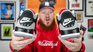 HOW GOOD ARE THE JORDAN 3 BLACK CEMENT SNEAKERS Early In Hand amp On Feet Review [upl. by Grounds85]