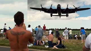 🇬🇧 Low Lancaster Bomber Flying Over British Airshow Fans To Land 🇬🇧 [upl. by David]