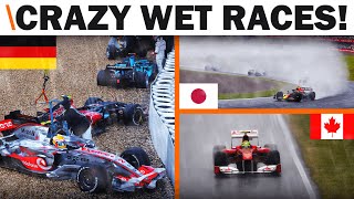 6 of the CRAZIEST wet F1 races [upl. by Noirad971]